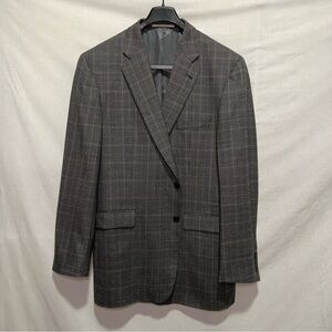 Burberry London, Men's Dark Grey, Black and Blue houndstooth Blazer, Size 46 LNG